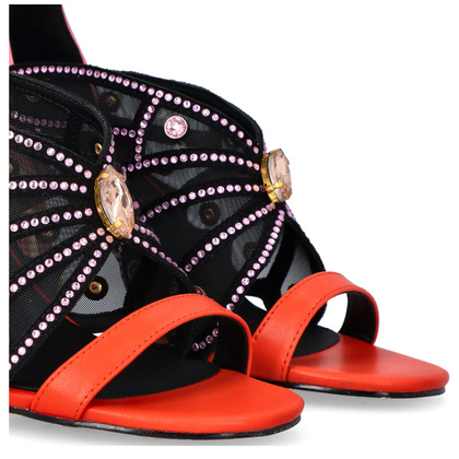 Ekskluzywne sandały słupku - SCAVIOLA S-199 KOLOROWE