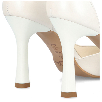 Szpilki ślubne z paskami - KOTYL 8507 BIAŁE PERŁOWE