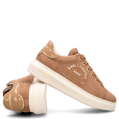 Sneakersy męskie - KARL LAGERFELD KAPRI MENS KL52537K BRĄZOWE
