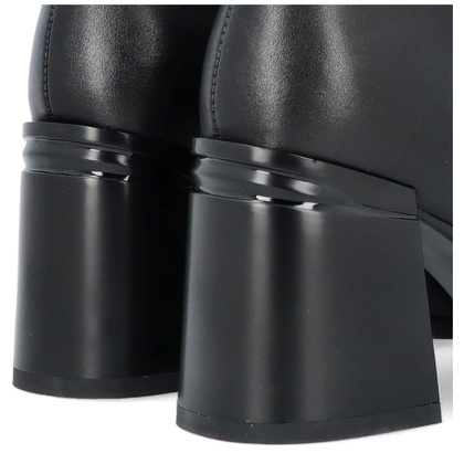 Skórzane botki na słupku - FILIPPO DBT6548/24 CZARNE