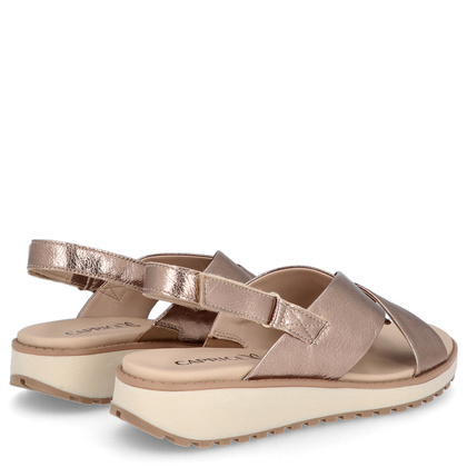 Komfortowe sandały na rzep - CAPRICE 9-28703-42 ZŁOTE