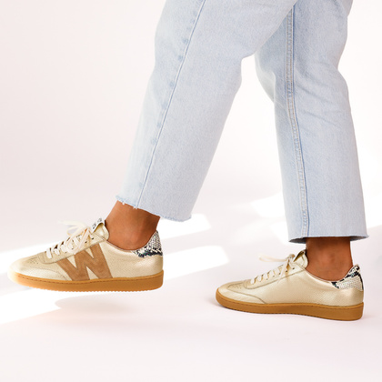 Hiszpańskie sneakersy premium - WONDERS A-2001 ZŁOTE