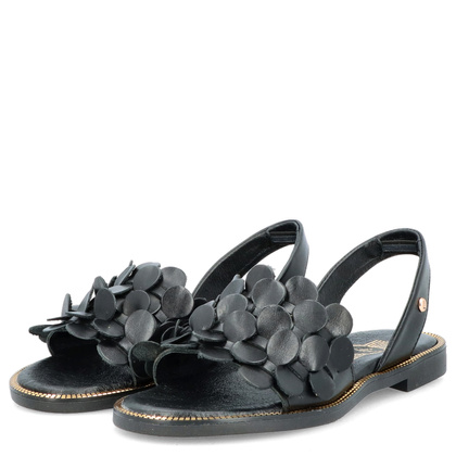 Damskie sandały ze skóry - LEMAR 40425 CZARNE