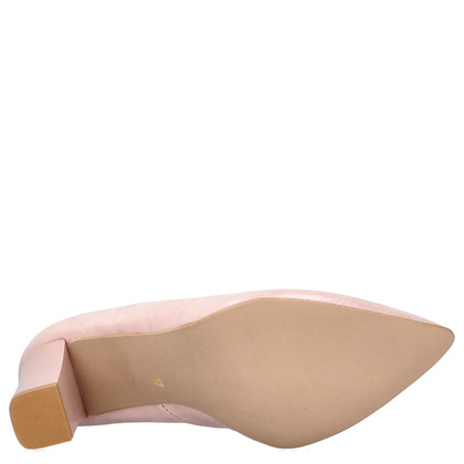 Czółenka ślubne ze skóry - TYMOTEO LAND RÓŻOWE