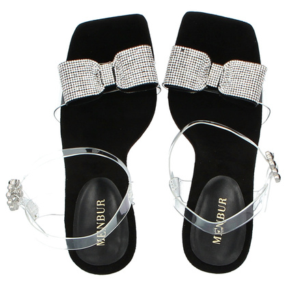 Silikonowe sandały z kokardką - MENBUR 23724 CZARNE
