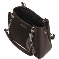 Damska torebka ze skóry - TOSCANIO G141 CIEMNY BRĄZ