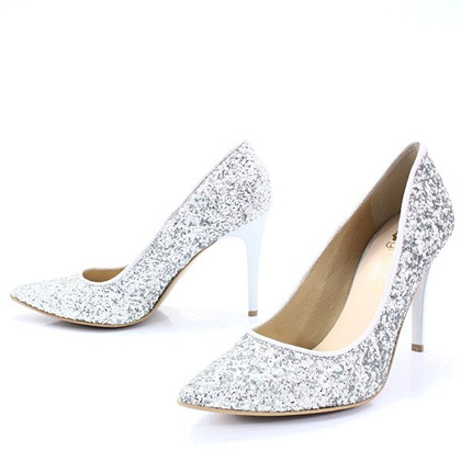 Brokatowe szpilki - TYMOTEO LARI SREBRNE