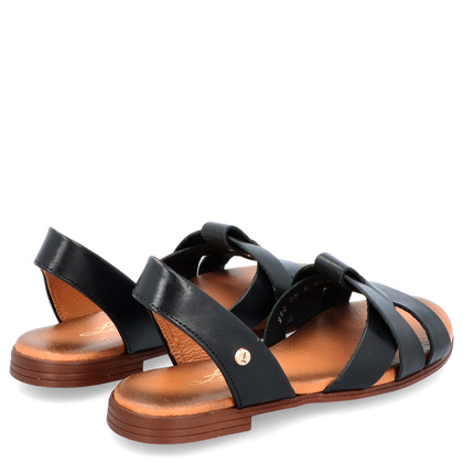Płaskie sandały skórzane - LEMAR 40185 CZARNE
