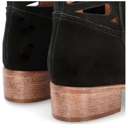 Krótkie botki z wycięciami - TYMOTEO L1045 CZARNE