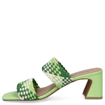 Stylowe klapki na obcasie - CAPRICE 9-27213-42 ZIELONE