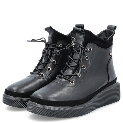 Skórzane sneakersy damskie - FILIPPO DBT4799/24 CZARNE