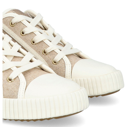 Sznurowane trampki damskie - GEOX D.BLOMIEE B-SHI. TEX D556HB BEŻOWE