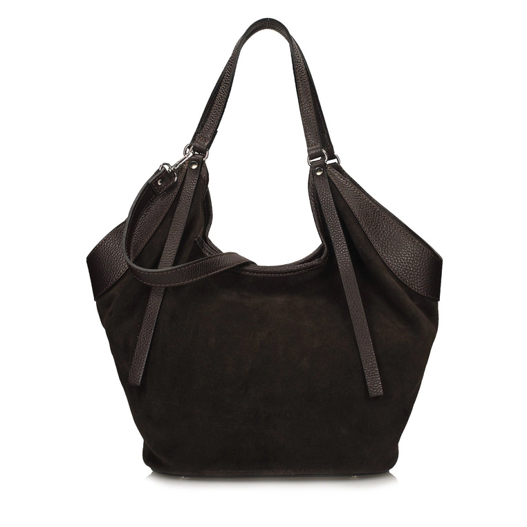 Torebka skórzana - TOSCANIO G108 CIEMNY BRĄZ