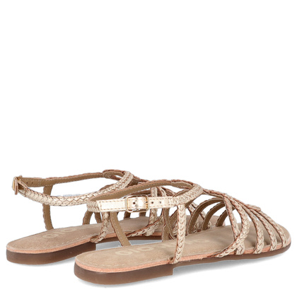 Skórzane płaskie sandałki - GIOSEPPO 71746 ZŁOTE