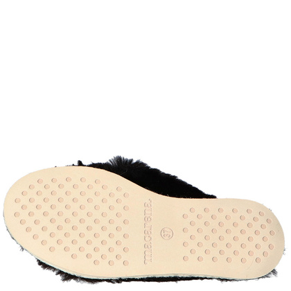 Ekskluzywne klapki z futerkiem - MACARENA VICO CZARNE