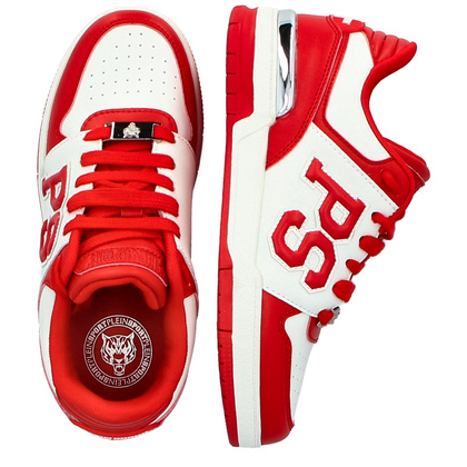 Sneakersy premium unisex - PLEIN SPORT SAES-USC0737 CZERWONO-BIAŁE