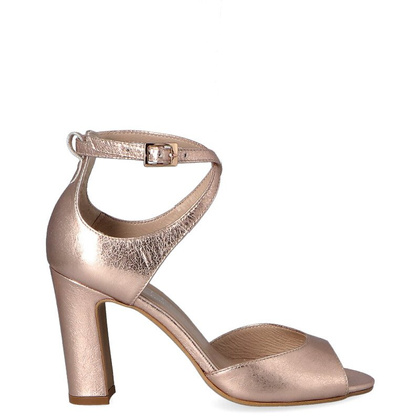 Sandałki na słupku - KOTYL 5915 RÓŻOWO ZŁOTE