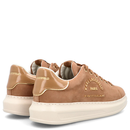Sneakersy męskie - KARL LAGERFELD KAPRI MENS KL52537K BRĄZOWE