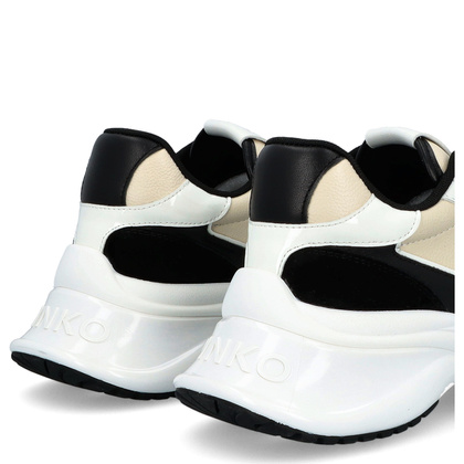 Sneakersy damskie premium - PINKO ARIEL 07 BIAŁO-CZARNE