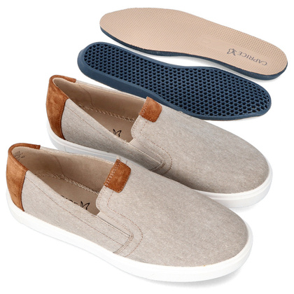 Wsuwane półbuty męskie - CAPRICE 9-14800-42 BRĄZOWE