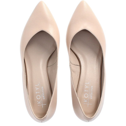 Czółenka na niskim obcasie - KOTYL 9921 BEŻOWE