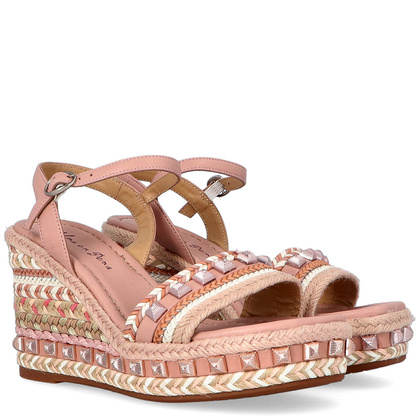 Sandałki na koturnie - ALMA EN PENA V22230 RÓŻOWE