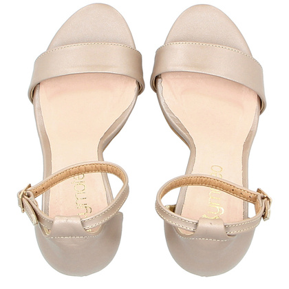 Sandały na szpilce - TYMOTEO LALI LATTE PERŁA