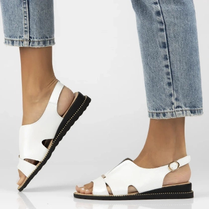 Lekkie sandały ze skóry - FILIPPO DS4470/25 BIAŁE