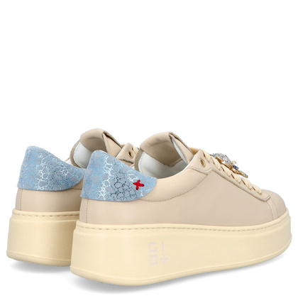 Sneakersy skórzane premium - GIO+ PIA312A BEŻOWE