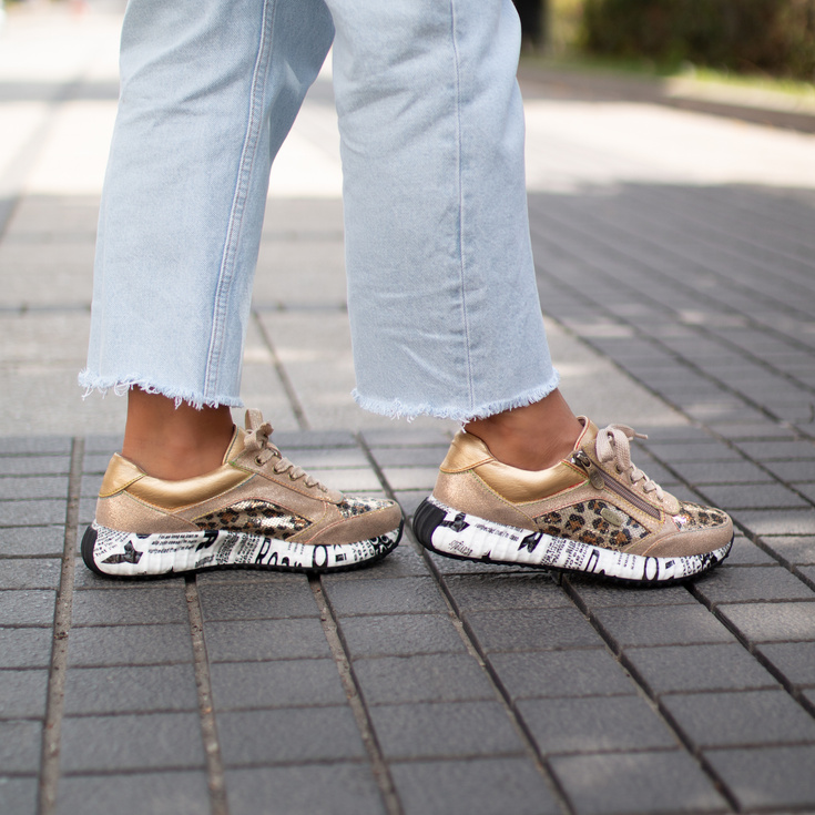 Modne sneakersy damskie - LAURA VITA BURTON 11 ZŁOTE