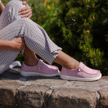 Lekkie półbuty damskie - HEY DUDE WENDY STRETCH SOX 41878 RÓŻOWE