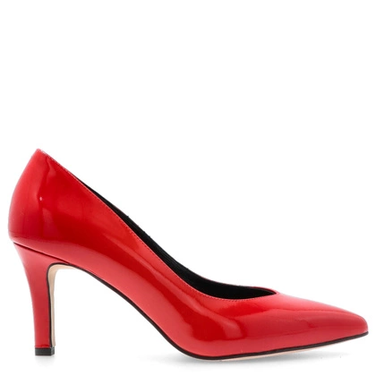 Eleganckie szpilki ze skóry lakierowanej - KOTYL 3701 CZERWONE