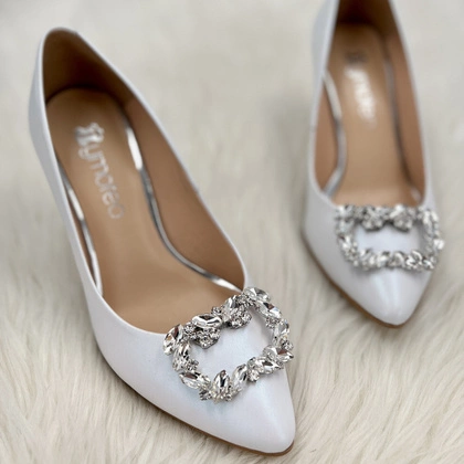 Błyszczące klipsy do butów  - TYMOTEO LOVE T23 SREBRNE