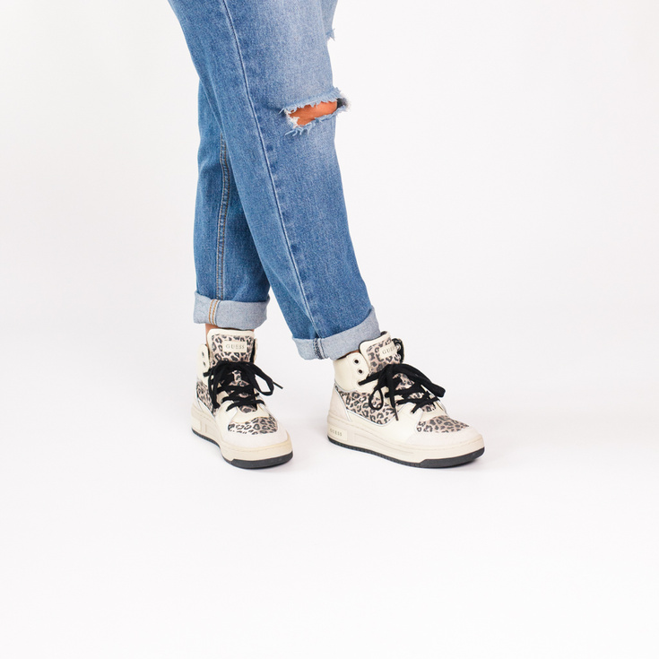 Sneakersy za kostkę premium  - GUESS TULLIA FL5TULFAP12 BEŻOWE
