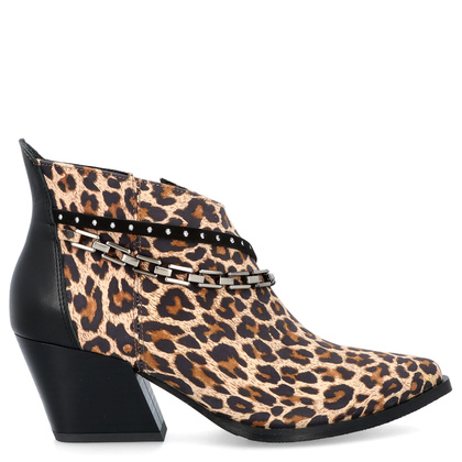 Krótkie kowbojki ze skóry - TYMOTEO G1069 PANTERKA