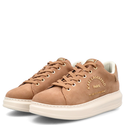 Sneakersy męskie - KARL LAGERFELD KAPRI MENS KL52537K BRĄZOWE