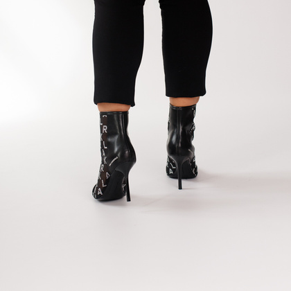 Botki na szpilce premium - KARL LAGERFELD SARABANDE KL30955 CZARNE