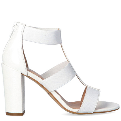 Stylowe sandałki na słupku - TYMOTEO C1003 BIAŁE