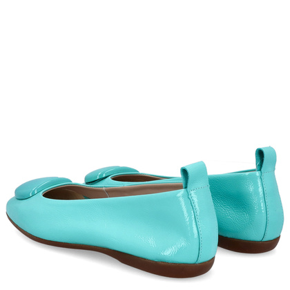 Hiszpańskie baleriny ze skóry lakierowanej - WONDERS A-86120 MORSKIE