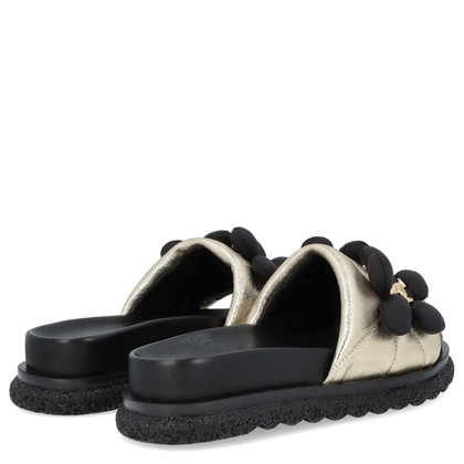 Skórzane klapki damskie - BOCCATO 475.068 ZŁOTE