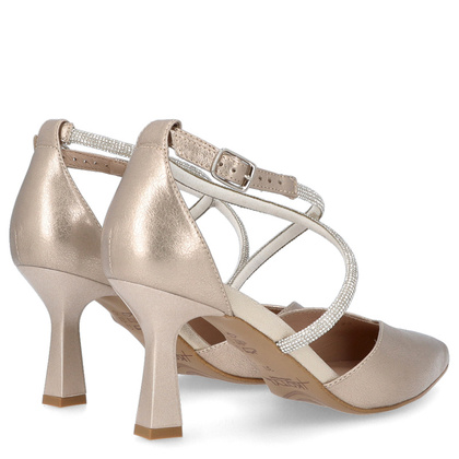 Szpilki ślubne z błyszczącymi paseczkami - KOTYL 3713 ZŁOTE