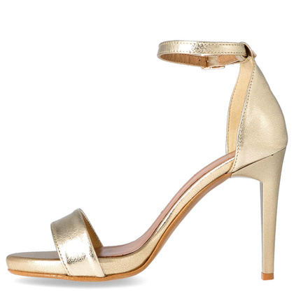 Eleganckie sandały, skóra - TYMOTEO LALI ZŁOTE