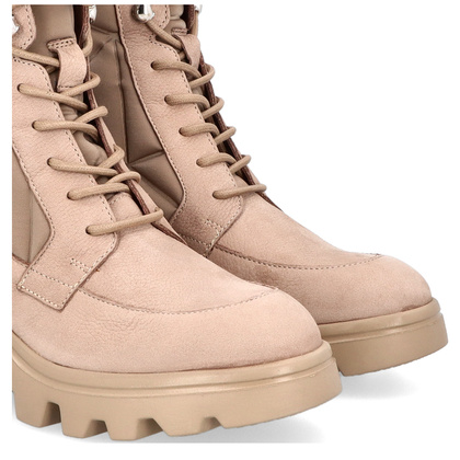 Skórzane botki na platformie - WONDERS G-7004 JASNY BRĄZ