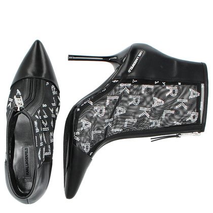 Botki na szpilce premium - KARL LAGERFELD SARABANDE KL30955 CZARNE