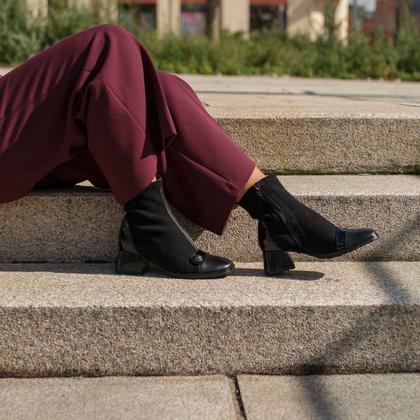 Hiszpańskie botki na obcasie - HISPANITAS HI254219 CZARNE