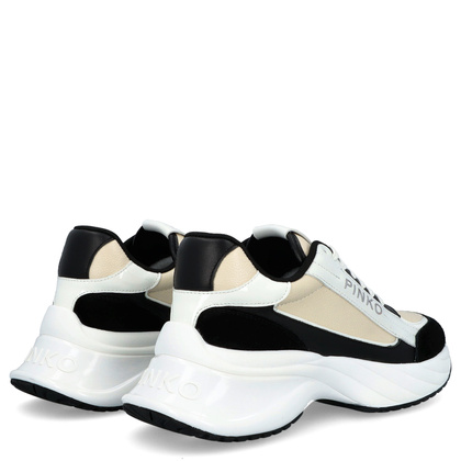 Sneakersy damskie premium - PINKO ARIEL 07 BIAŁO-CZARNE