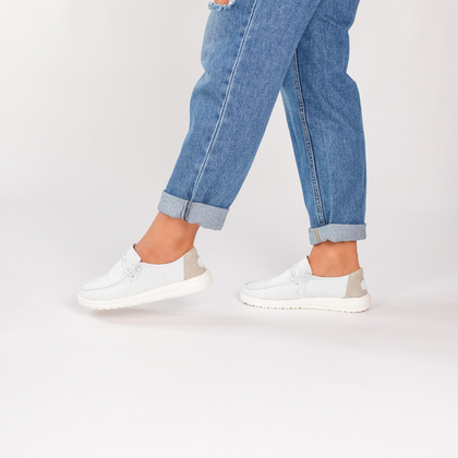 Lekkie półbuty damskie - HEY DUDE WENDY EYELET LACE 43128 BŁĘKITNE