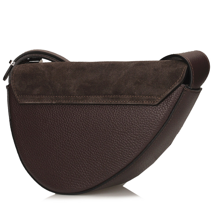 Torebka damska ze skóry - TOSCANIO G87 CIEMNY BRĄZ