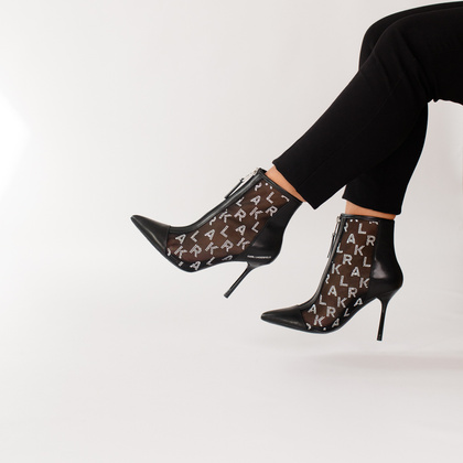 Botki na szpilce premium - KARL LAGERFELD SARABANDE KL30955 CZARNE