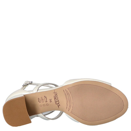 Taneczne sandałki - KOTYL 3803 ECRU PERŁOWE